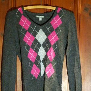 100% Cashmere argyle sweater